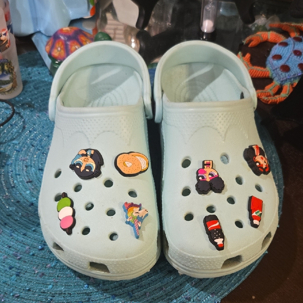 CROCS Green Mules & Clogs with Ventilation Holes